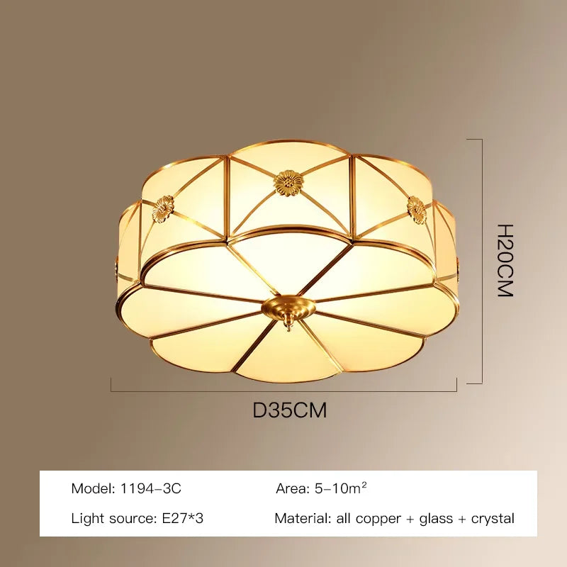 plafonnier moderne cuivre doré hexagonal transparent classique éclairage quotidien led 90 260v e27