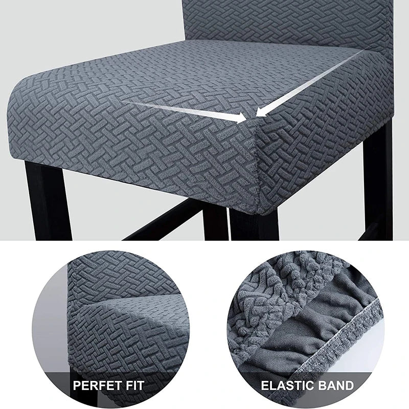 housse chaise haute tissu géométrique gris moderne pied rotatif elastic band