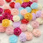 fleurs artificielles rose rouge jaune bleu violet blanches relief décor scrapbooking bricolage artisanat