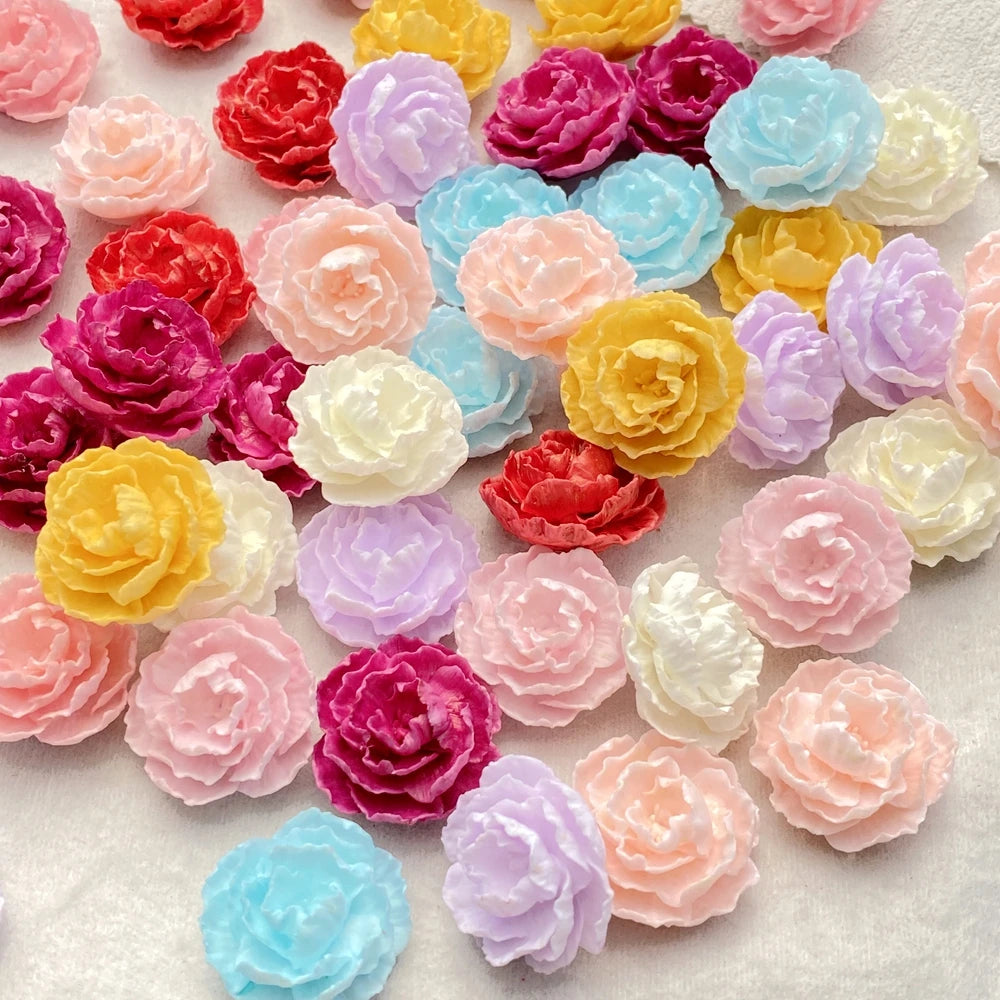fleurs artificielles rose rouge jaune bleu violet blanches relief décor scrapbooking bricolage artisanat