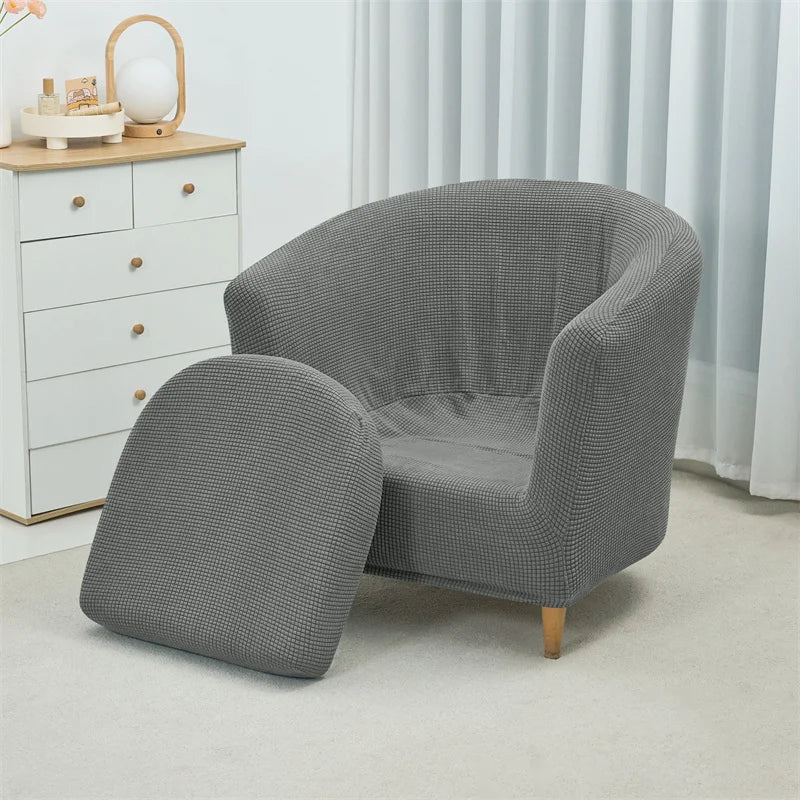 housse fauteuil moderne gris rose carreaux polyestère lavable printemps été salon