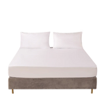 housse matelas imperméable polyester blanc uni moderne ajustée maison hospitalière 140x200cm