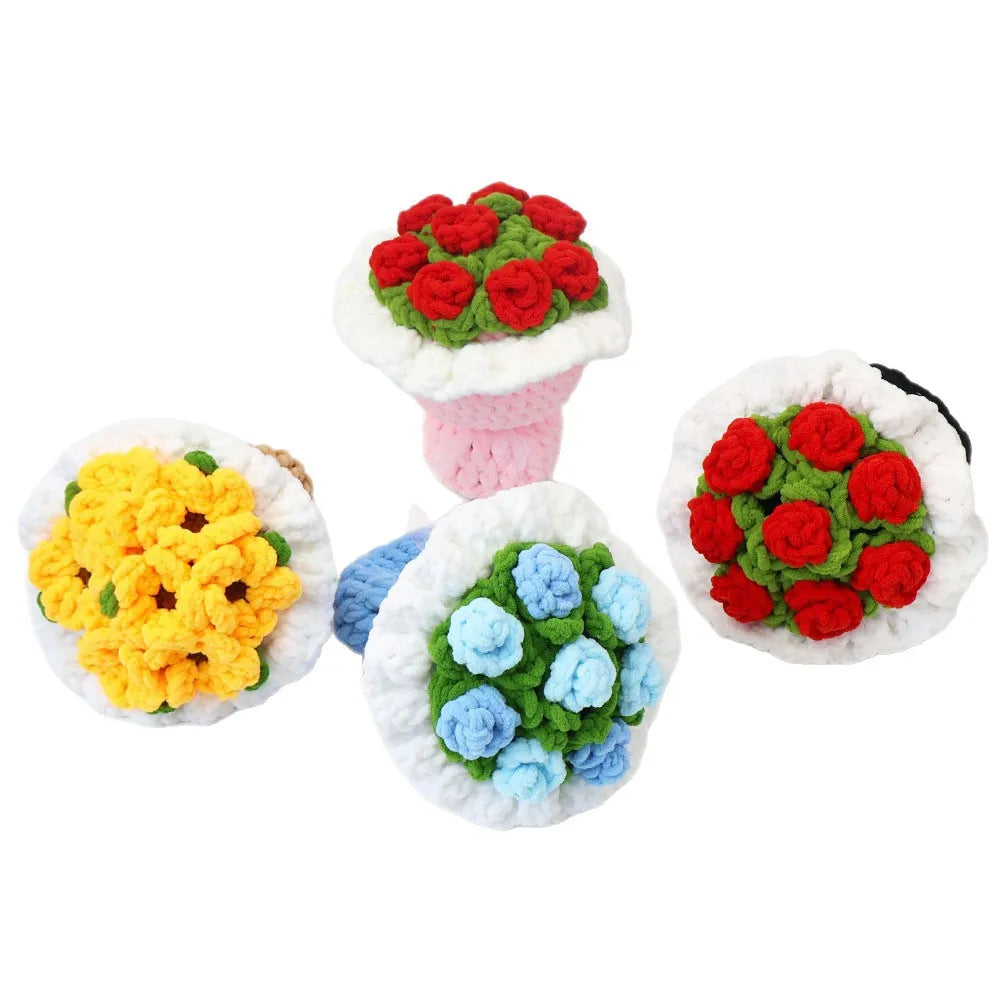 bouquet main fleurs artificielles roses tournesols decoration intérieure Saint Valentin mariage anniversaire