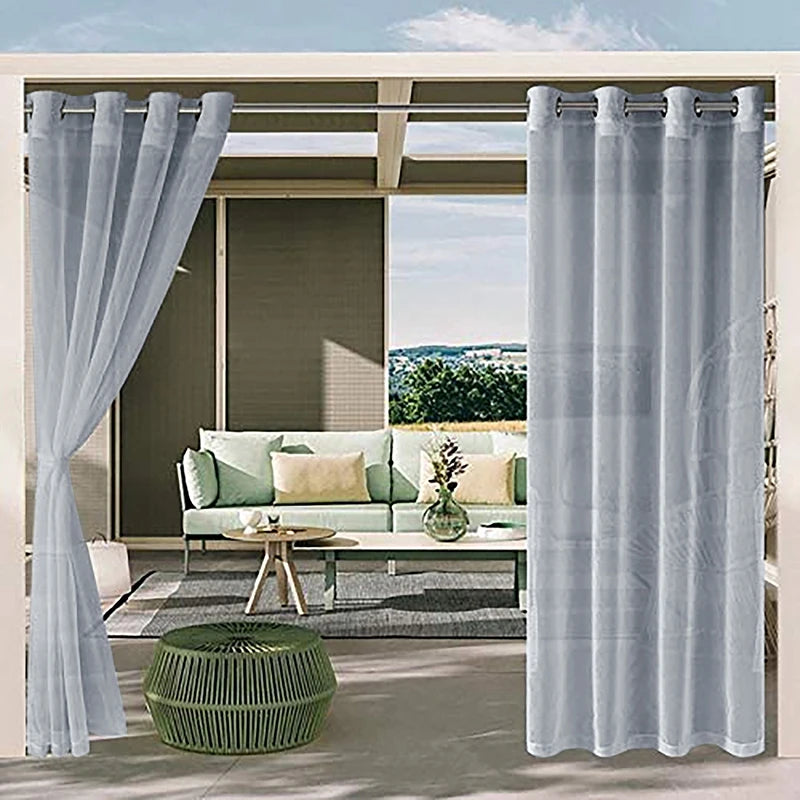 rideau extérieur imperméable voilage blanc translucide protection uv classiqueextérieurôtelcafétissu100 polyester