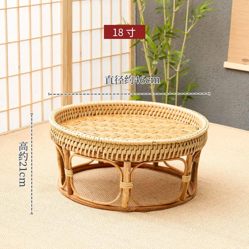 plateau rotin tressé beige rustique assiettes incluses pique nique patio durableextérieur naturel