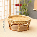 plateau rotin tressé beige rustique assiettes incluses pique nique patio durableextérieur naturel