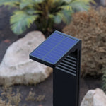 Lampe solaire sur pied avec éclairage bleu pour ambiance contemporaine