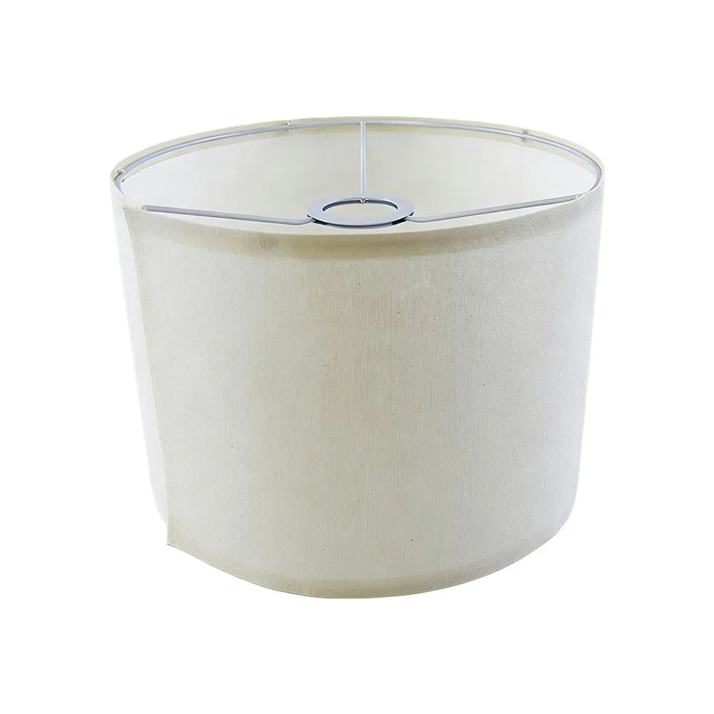 abat jour lin beige gris classique opacité 26cm 19cm fixations anneaux métalliques