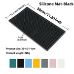 tapis bar moderne silicone perforé noir blanc bleu jaune gris rose anti dérapant