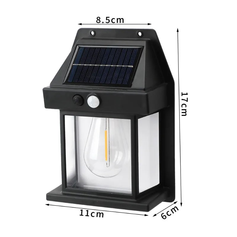 lampe murale solaire ip65 protection automatique contemporaine led noir matériau abs moderne