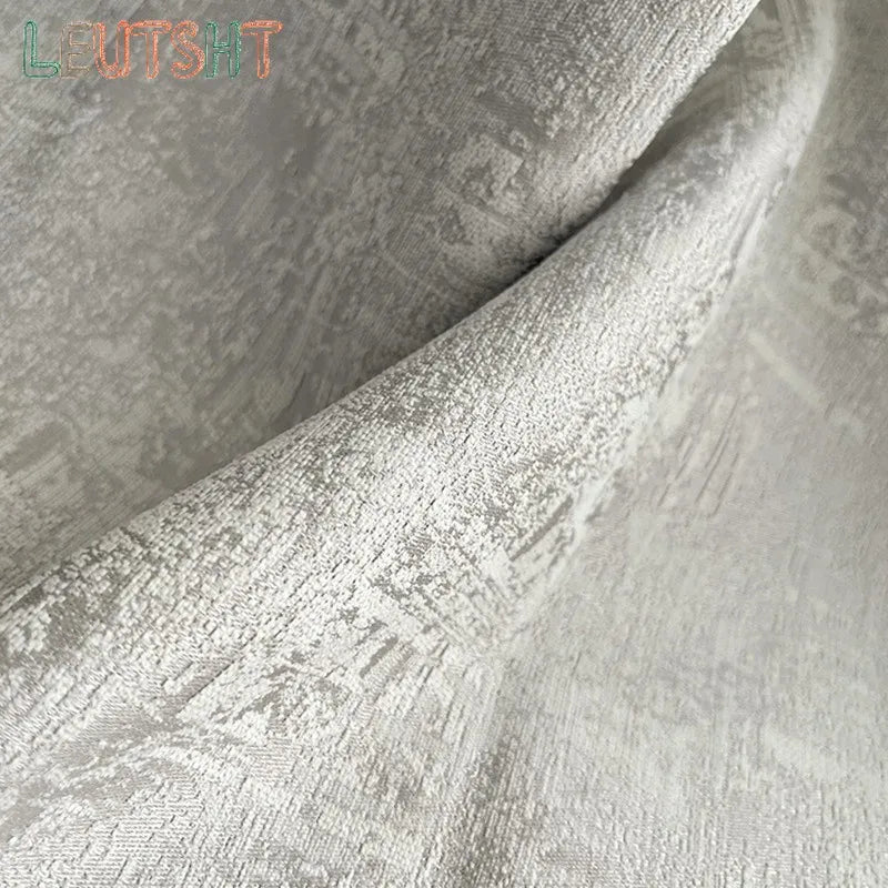 rideau gris léger texture dentelée élégant salon chambre moderne polyester haute qualité
