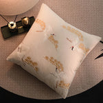 housse coussin noir oiseaux dorés traditionnel brodé opacité polyester coton 45x45cm 50x50cm