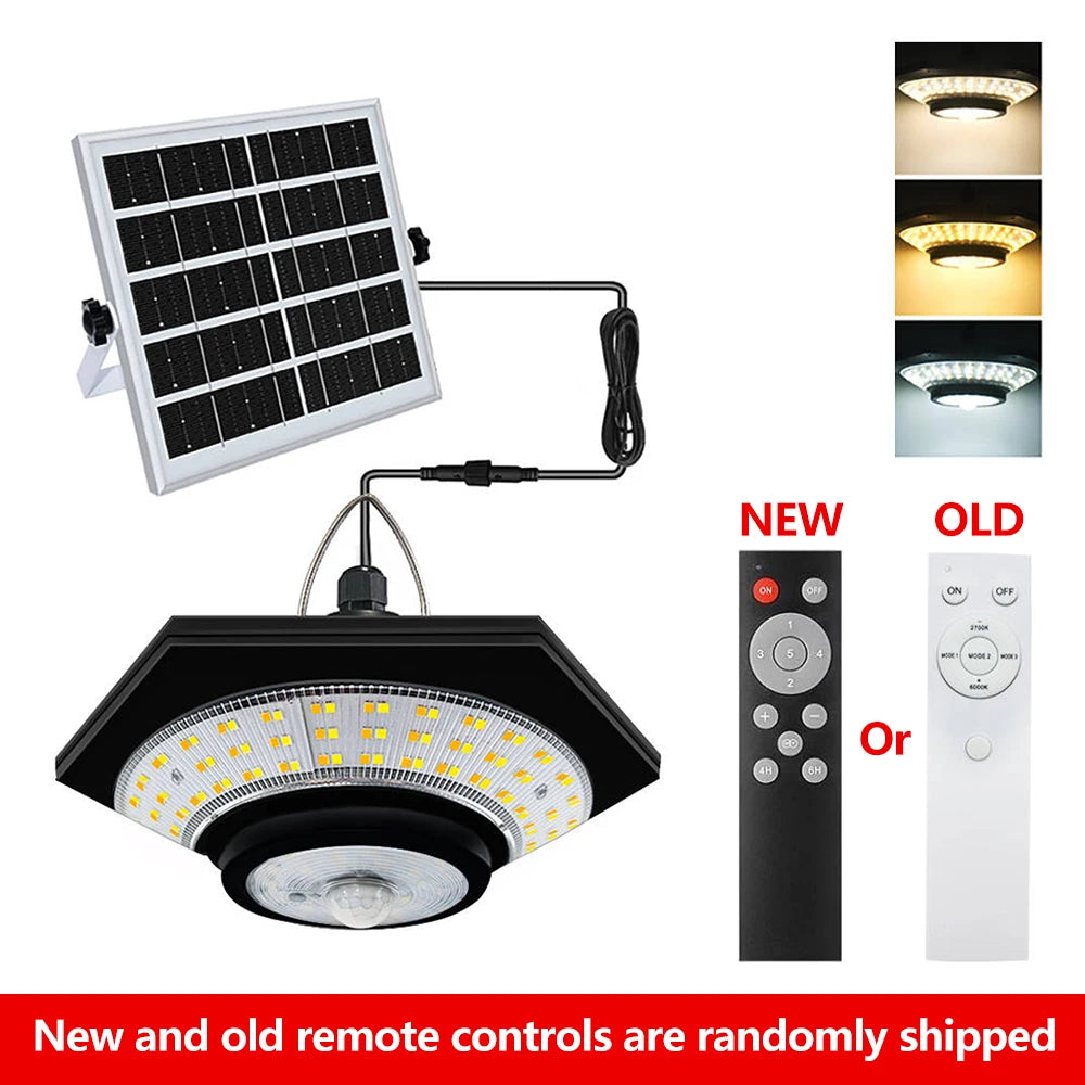 lampe solaire suspendue capteur mouvement 228 led étanche ip65 moderne télécommandeextérieur
