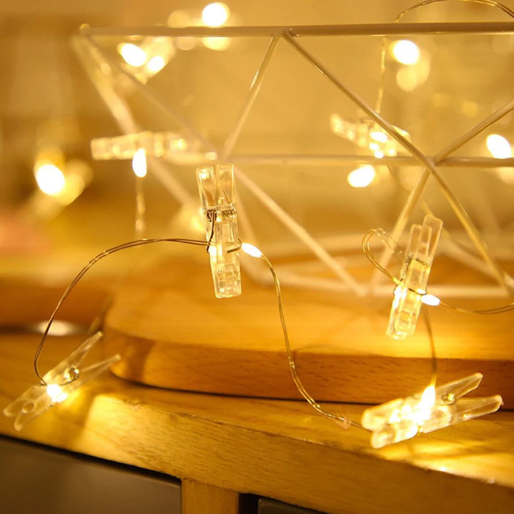 guirlande lumineuse pince blanc moderne 5m 50leds 10m 100leds noel deco chambre festivités