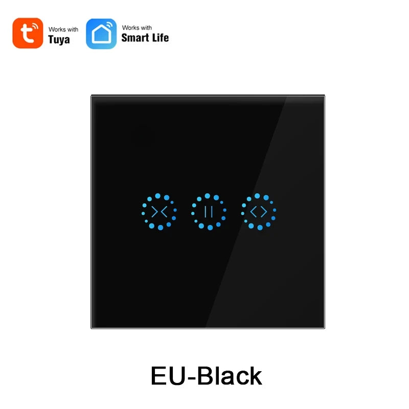 commutateur rideau intelligent sans fil commande vocale google alexa noir moderne facile application smart