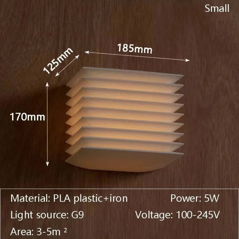 lampe murale moderne blanc plis réguliers led cuisine étude salle manger fixée mur