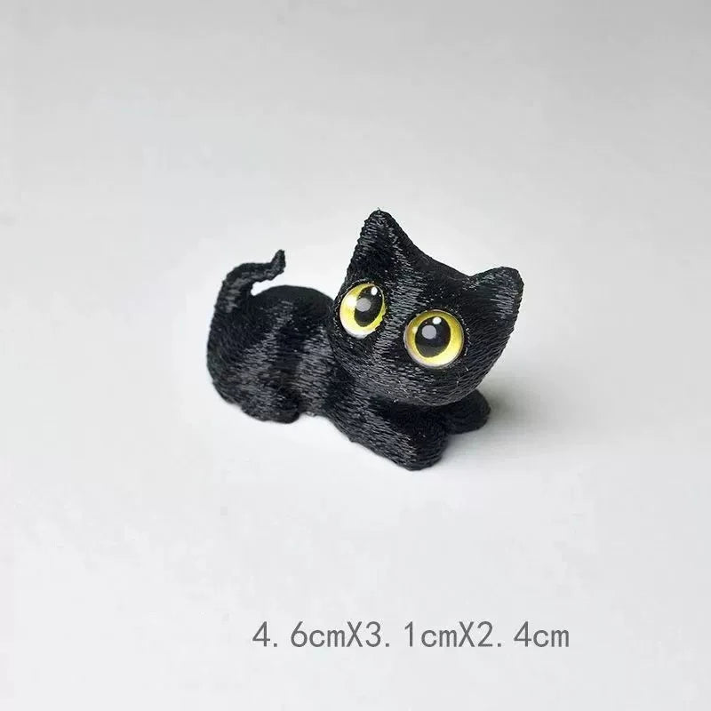 figurines chats miniature résine noir blanc yeux jaunes brillants cartoon mignon décoration erotiquecollector
