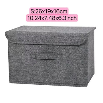 boîtes rangement pliables toile lin gris clair moderne respectueux environnement poignées