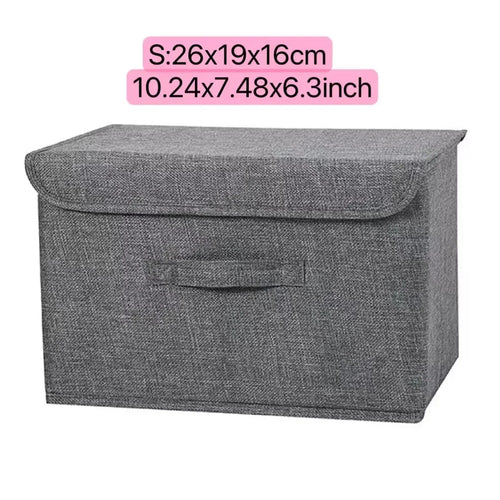 boîtes rangement pliables toile lin gris clair moderne respectueux environnement poignées