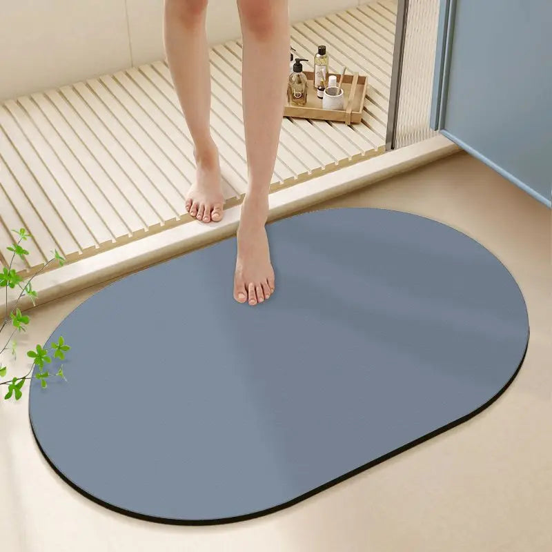 tapis bain rapide antidérapant absorbant moderne gris uni adhésif salle bain entrée chambre