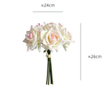 bouquet roses artificielles soie blanc rose pâle rouge décoration mariage intérieur élégant fixations ruban