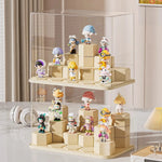 présentoir transparent modulaire solo salon respectueux environnement moderne cartoon figurines colorées hexagonal