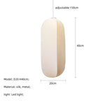 Suspension lumineuse moderne soie blanche opaque salon chambre d'hôtel led pendentif autonome
