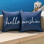 taies d'oreiller décoratives moderne orange bleu marine lettres hello sunshine relax imperméables polyester casa