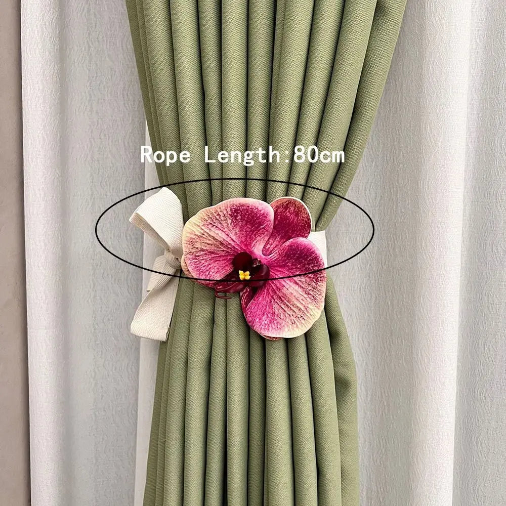 accessoires rideau fleurs artificielles couleurs multiples tissu coton plissé floral romantique fixations corde