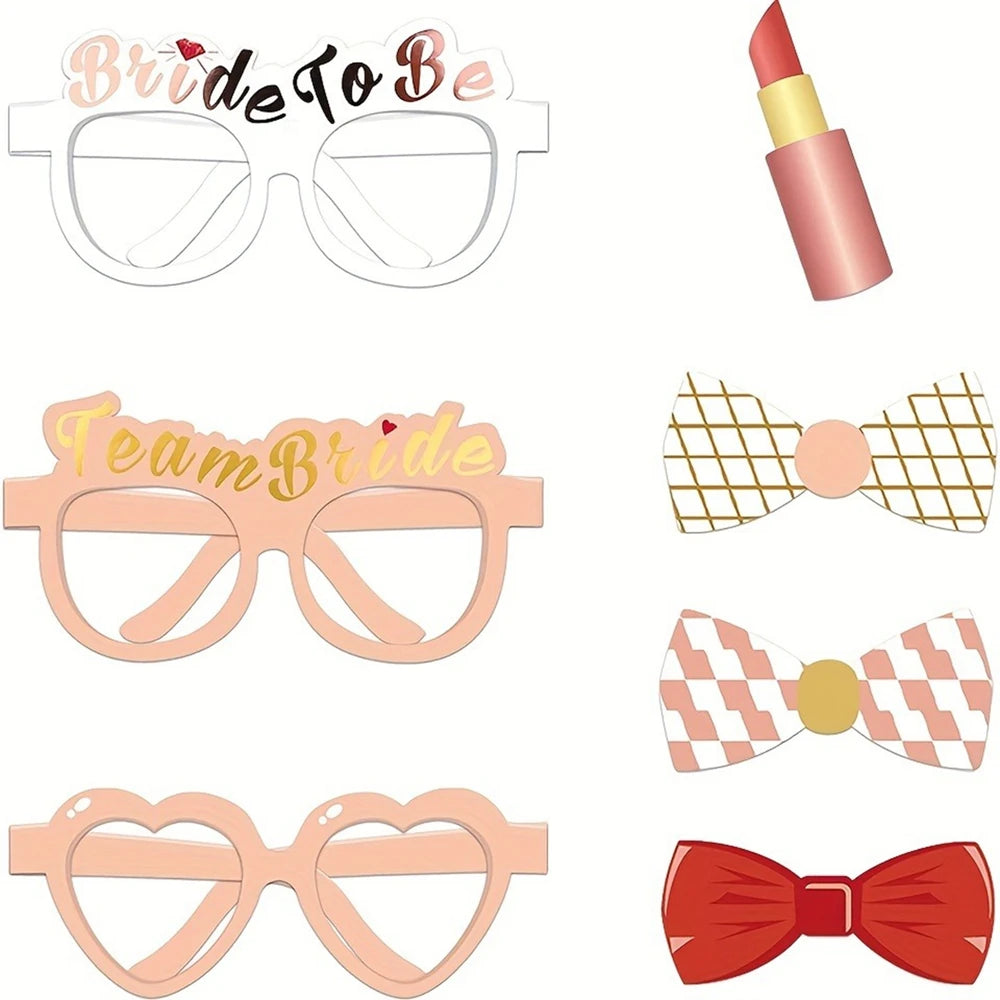 accessoires photobooth mariage fleurs coeurs bachelorette party décorations festive modernes