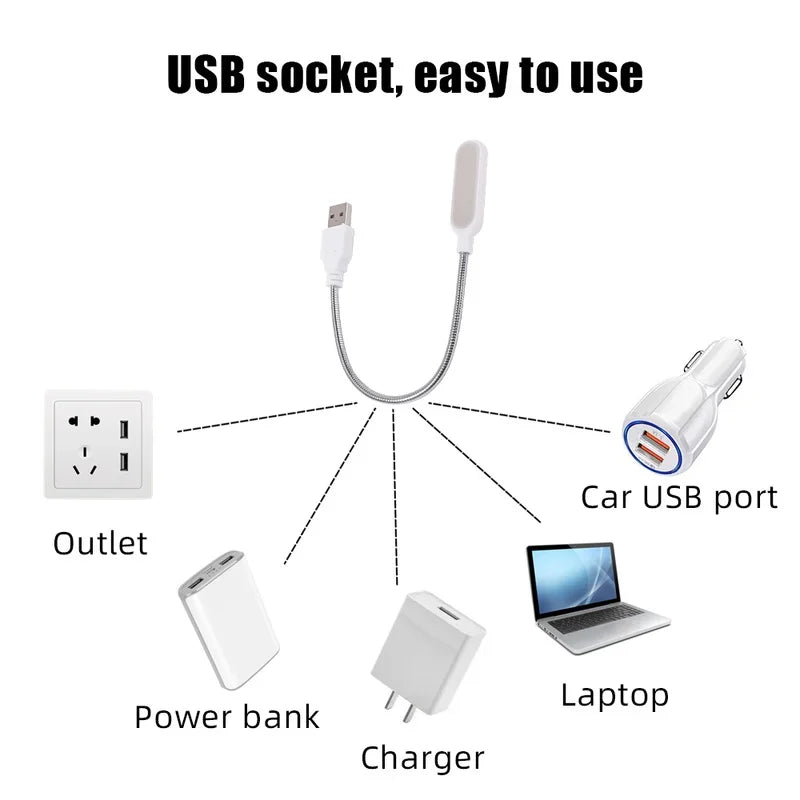 lampe lecture usb portable blanc moderne compact led flexible eye protection