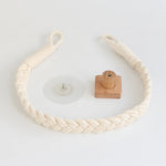 porte serviette bois corde naturelle ventouse serviette blanche motif rustique boho salle bains decoration