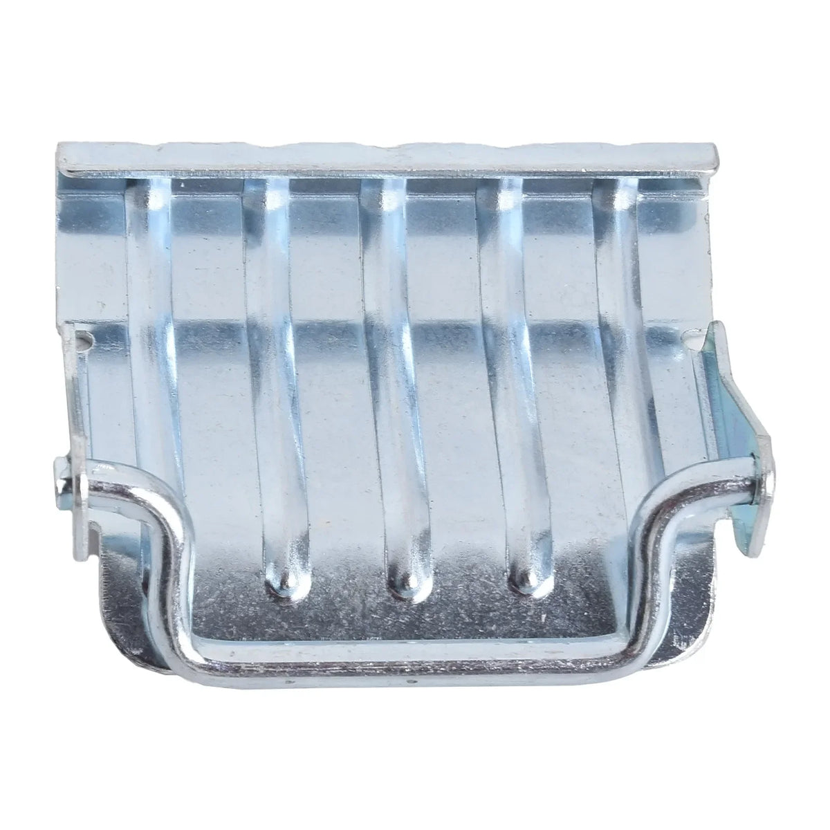 boucle sangle métallique argentée industrielle fixée trou traversant utilitaire