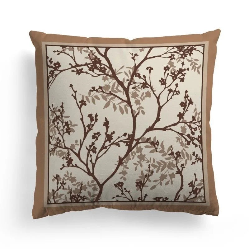 housse coussin fleurs feuilles vintage 100 polyester opaque maison decoration