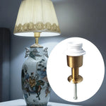 base lampe table blanc doré finition brillante classique vis fixation métal e27