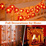 guirlande lumineuse feuilles érable led automne orange rouge jaune décoration extérieure intérieure festive chambre