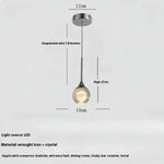 lampe suspendue moderne minimaliste cristal lunaire salle bain restaurant chambre exposition