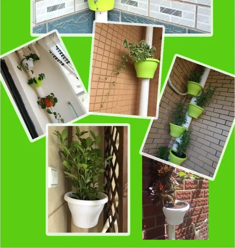 pots fleurs suspendus muraux plastique orange blanc vert réglables moderne minimaliste