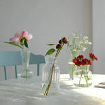 vases transparents rayures verticales classiques fleurs artificielles verre cristalintérieur pot fleur hydroponique arrangement table