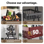 panier fruits métal noir pliable moderne rangement cuisine multifonctionnel organizer snack rack