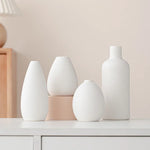 vase céramique blanc minimaliste ligne horizontale décoration intérieur table simpleOpaque