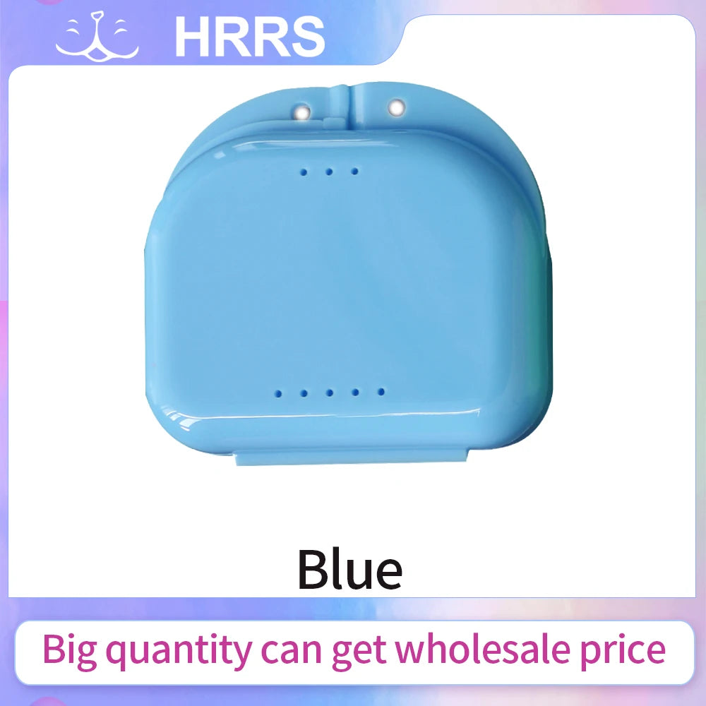 boîtes conservation prothèses dentaires violet bleu jaune rose blanc vert clips pratique compact