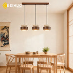 Suspension lumineuse pierre bois texture naturelle moderne salon chambre restaurant
