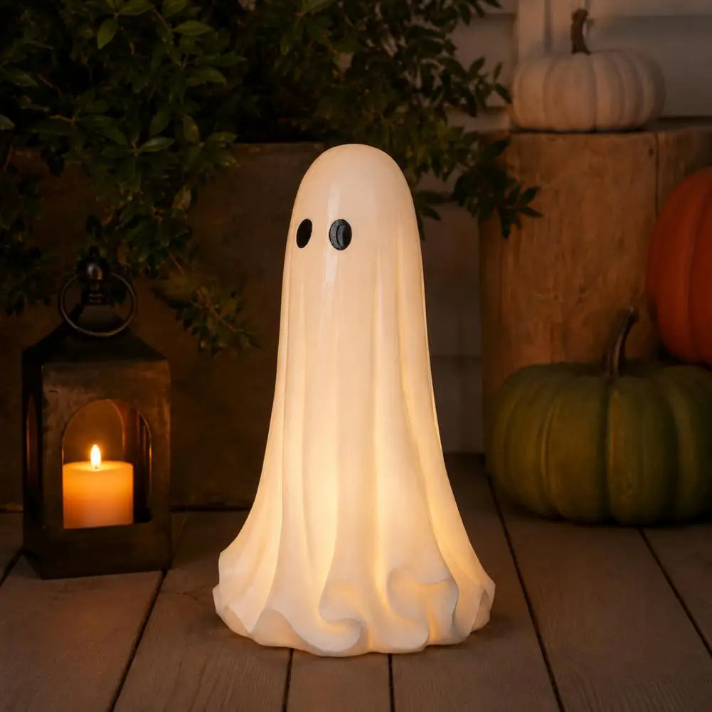 lampe fantôme transparente halloween oeil noir deco table led imprimée 3d plastique blanc fantaisie
