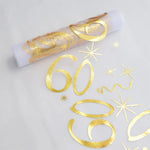 chemin table anniversaire chiffres dorés semi transparent blanc or mariage fête