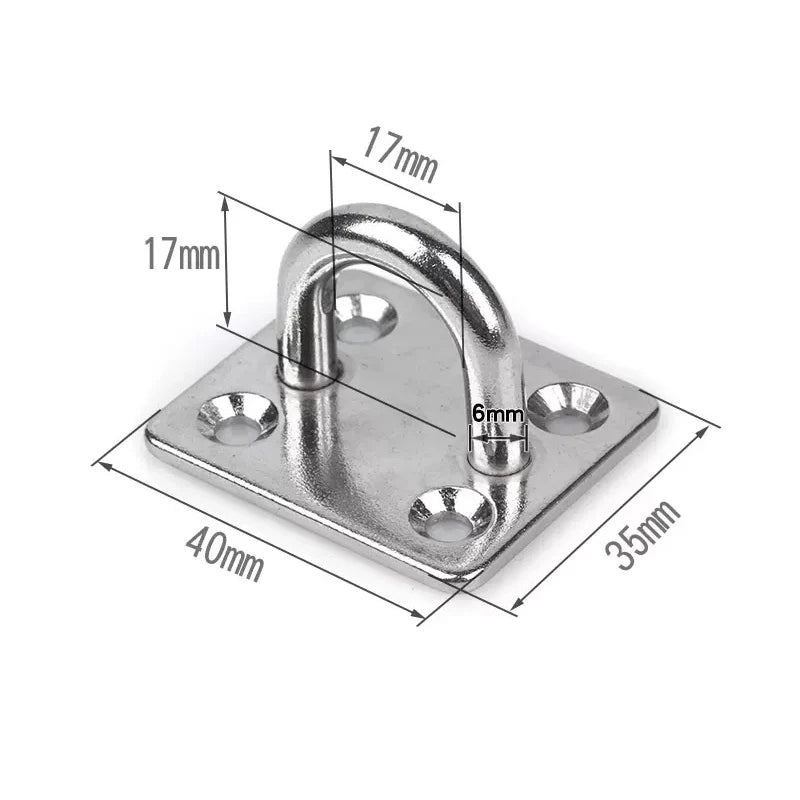 anneaux métalliques industriels supports suspension vis autotaraudeuses plaques carrées acier inoxydable utilitaires