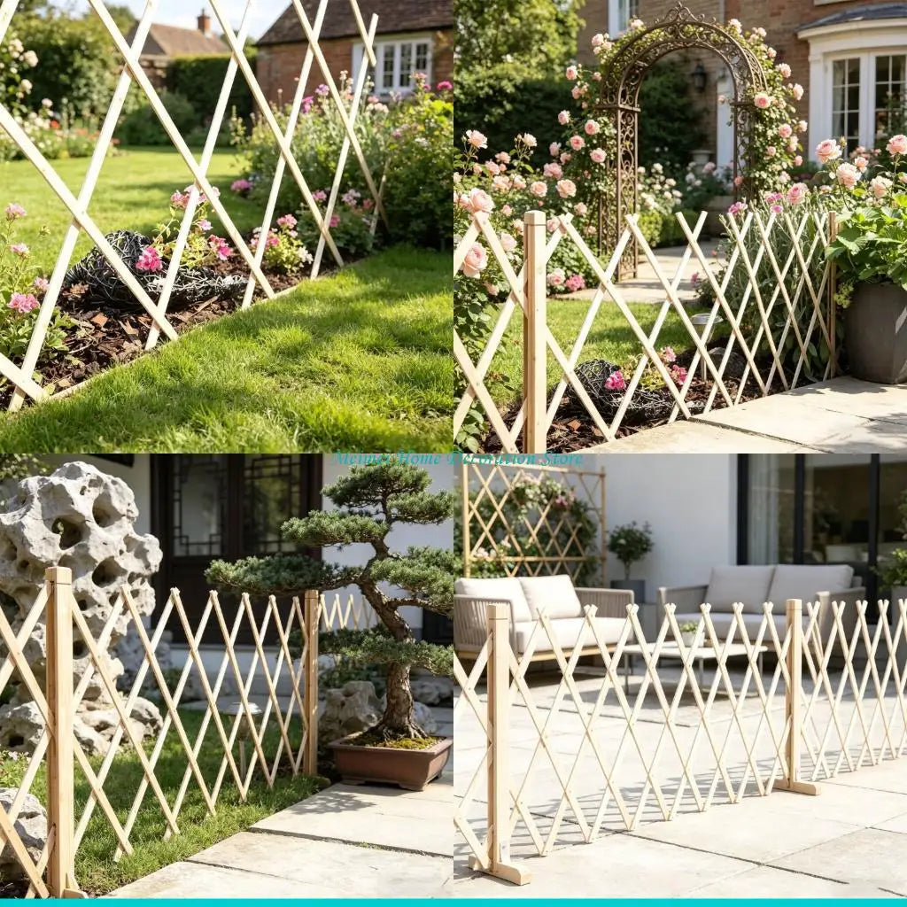 panneau decoratif jardin rustique bois brut beige fleurs plantesextérieur intérieur posable sol