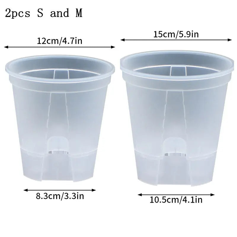 pots plantes transparents auto arrosants modernes ornementaux perforés diverse tailles