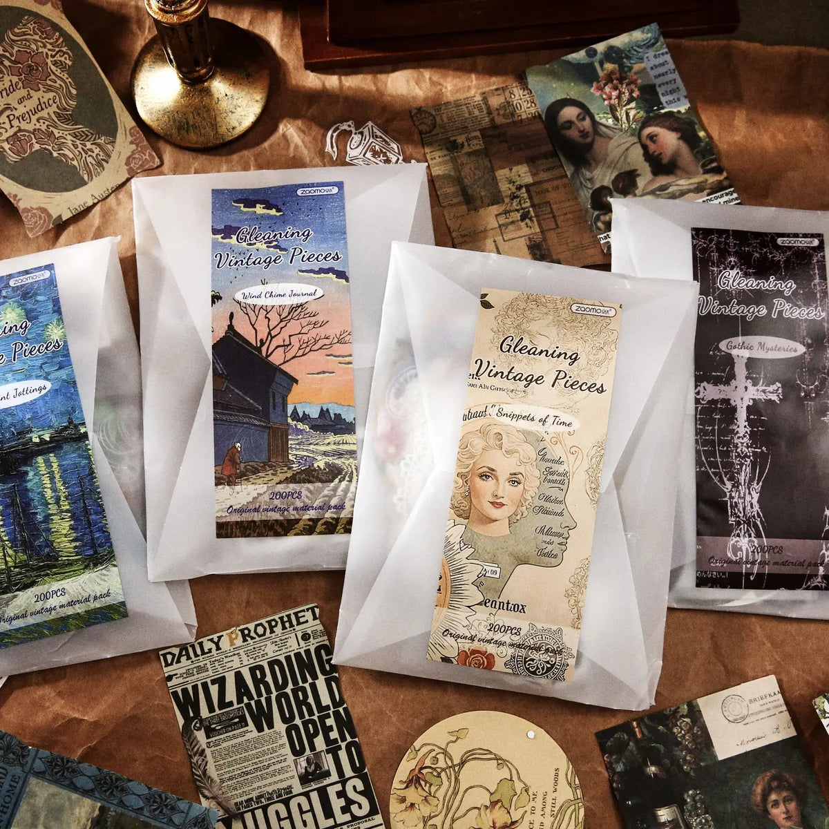 autocollants vintage multicolores cartes postales paysages portraits symboles religieux illustrations anciennes scrapbooking diy
