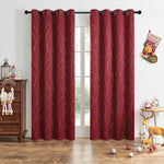 rideaux opaques festifs rouge doré motifs ondulés texturés décoratif éléments noël